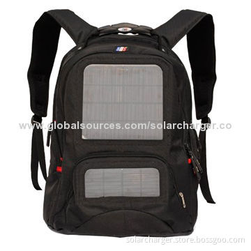 Solar charger backpack, charger for external battery, mobile phone, tablet & more